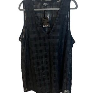 A MBLM sheer black top. Great for a night out in size 2X